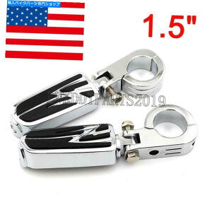 N[p[c ChromeI[goC1-1 / 2 "1.5"GWK[hpnCEFC}EgtbgyOXgNv Chrome Motorcycle 1-1/2" Highway Mount Foot Peg Rest Clamp For 1.5" Engine Guard