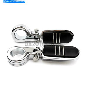 N[p[c yAN[1.5 "GWK[hnCEFCtbgyȎ̎c̃}EgNv Pair Chrome 1.5" Engine Guard Highway Foot Pegs Footpegs Rest Mount Clamps