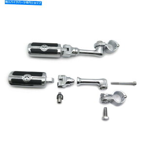 N[p[c N[32mm 1.25 "GWK[hXJ4.5"tbgyOHtbgXgn[[_Ci Chrome 32mm 1.25" Engine Guard Skull 4.5" FootPeg Highway Footrest Harley Dyna