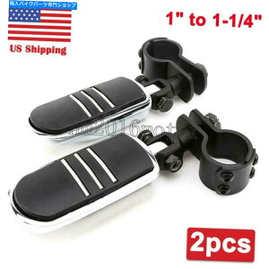 N[p[c yA1u1-1 / 4vChromeI[goCnCEFCNbVo[tbgyO}EgNv Pair 1" to 1-1/4" Chrome Motorcycle Highway Crash Bar Foot peg Mounts Clamps US