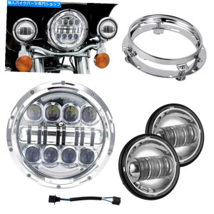 N[p[c 7 "LEDvWFN^[wbhCg+ 4.5C`pXCg+uPbĝ߂+uPbg 7" LED Projector Headlight + 4.5inch Passing Lights +Bracket For Harley Davidson