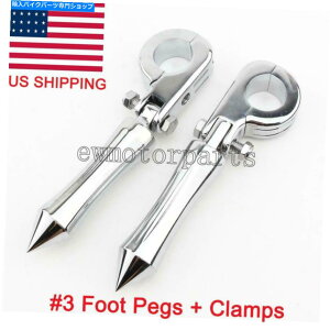 �N���[���p�[�c Harley Davidson Sportster Softail Dyna Fatboy�̂��߂�Chrome Highway�X�p�C�N�t�b�g�y�O Chrome Highway Spike Foot Pegs For Harley Davidson Sportster Softail Dyna Fatboy�y���s�A���i�z