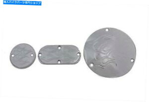 N[p[c t[N[3 PCGWJo[Zbgn[[_rbh\70-94 V-Twin42-0743 Flamed Chrome 3 pc engine cover set Harley Davidson 70-94 V-Twin # 42-0743
