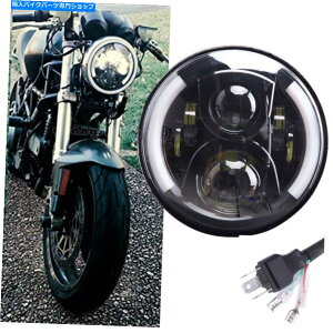 N[p[c 7 "n[[[hLOXg[gW[v̂߂̃EhLEDvWFN^[n[wbhCg 7" ROUND LED PROJECTOR HALO HEADLIGHT FOR HARLEY ROAD KING STREET JEEP NEW