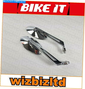 �N���[���p�[�c �y�A�J�X�^���I�[�g�o�C�����N�����I�[�o���~���[[10mm�Œ�t������] MRU010 Pair Custom Motorcycle Metal Chrome Oval Mirrors [Metal with 10mm Fixing] MRU010�y���s�A���i�z