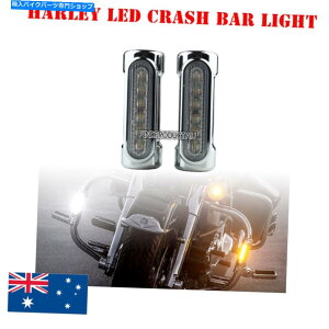 N[p[c Chrome LEDnCEFCXCb`obNNbVo[^]^[MCgn[[c[O Chrome LED highway switchback crash bar driving turn signal light Harley Touring