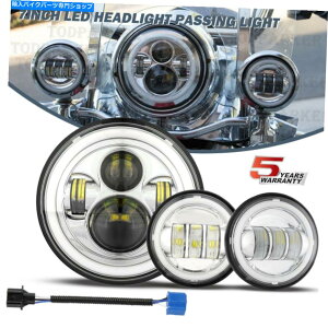 N[p[c Harley Davidson Touring Electra Glidê߂LEDwbhCgʉ߂Chrome 7 '' Chrome 7'' LED Headlight Passing Light For Harley Davidson Touring Electra Glide