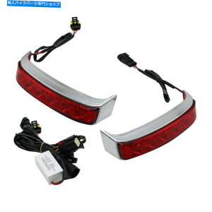 N[p[c 97-13n[[c[Ô߂̃JX^NLEDAI[goCThobOCg Custom Chrome LED Rear Motorcycle Saddlebag Lights for 97-13 Harley Touring
