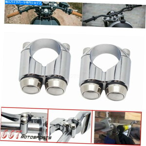 �N���[���p�[�c �I�[�g�o�C�X�C�b�`2�{�^���^�[���M�����C�g�X�C�b�`�A���~���[�}���X�C�b�` Motorcycle Switches 2 Button Turn Signal Lights Switch Aluminum Momentary Switch