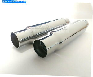 N[p[c Chrome Shorty 12 "2ՓIȃJX^Caferacer Bobber̃I[goC}t[Zbg Chrome Shorty 12" Motorcycle Muffler Set of 2 Universal Custom CafeRacer Bobber