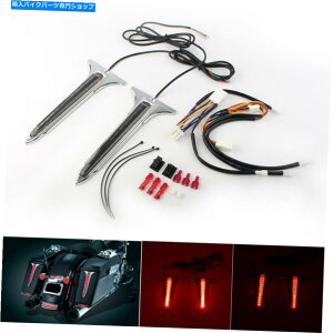 N[p[c LEDAThobOANZgu[Le[CgtBbgn[[c[O[hOChN LED Rear Saddlebag Accents Brake Tail Light Fit Harley Touring Road Glide Chrome