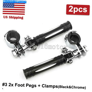 �N���[���p�[�c 1 "~1-1 / 4"�G���W���K�[�h�n�C�E�F�C�t�b�g�y�O�N�����v�}�E���g�n�[���[�u���b�N�N���[���A�����J 1"~1-1/4" Engine Guard Highway Foot Peg Clamp Mount For Harley Black Chrome US