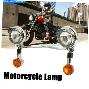 N[p[c N[ʉ߃^[VOiv쓮tHOX|bgCgo[LbgpI[goCp Chrome Passing Turn Signals Lamp Driving Fog Spot Light Bar Kit For Motorcycle
