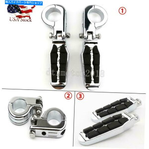 N[p[c Harley-Davidsonč̂߂̍H̃yO̎c̃}EgNv Chrome 1.5" Highway Foot Pegs Rest Mount Clamps Universal For Harley-Davidson US