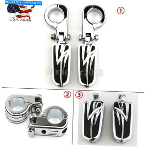 N[p[c Harley-Davidsonč̂߂̍H̃yO̎c̃}EgNv Chrome 1.5" Highway Foot Pegs Rest Mount Clamps Universal For Harley-Davidson US