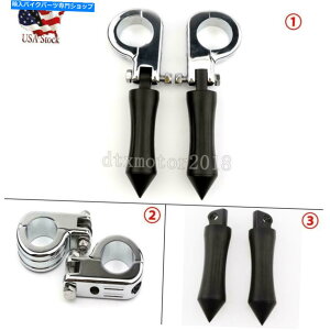 N[p[c Harley-Davidsonč̂߂̍H̃yO̎c̃}EgNv Chrome 1.5" Highway Foot Pegs Rest Mount Clamps Universal For Harley-Davidson US
