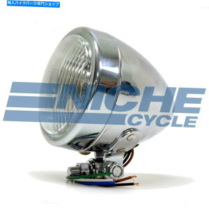 N[p[c NVbN3.5wbhCgAZuN[{g}EgI[goCwbhv Classic 3.5 Headlight Assembly Chrome Bottom Mount Motorcycle Headlamp
