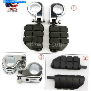 N[p[c Harley-Davidsonč̂߂̍H̃yO̎c̃}EgNv Chrome 1.5" Highway Foot Pegs Rest Mount Clamps Universal For Harley-Davidson US