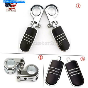 N[p[c Harley-Davidsonč̂߂̍H̃yO̎c̃}EgNv Chrome 1.5" Highway Foot Pegs Rest Mount Clamps Universal For Harley-Davidson US
