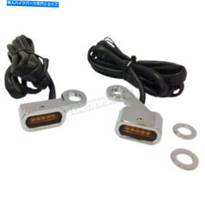 N[p[c Drag Specialties Chrome Lednho[}[J[Cgw /ߐF̃Y - 2040-2136 Drag Specialties Chrome LED Handlebar Marker Lights w/Amber Lens - 2040-2136