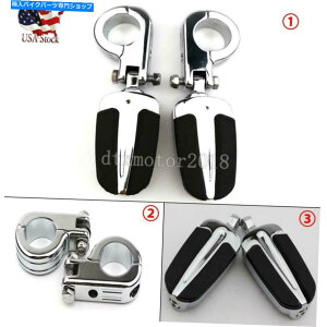 N[p[c Harley-Davidsonč̂߂̍H̃yO̎c̃}EgNv Chrome 1.5" Highway Foot Pegs Rest Mount Clamps Universal For Harley-Davidson US