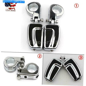 N[p[c Harley-Davidsonč̂߂̍H̃yO̎c̃}EgNv Chrome 1.5" Highway Foot Pegs Rest Mount Clamps Universal For Harley-Davidson US