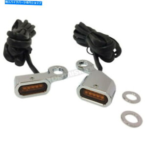 N[p[c hbOXyV[NLEDnho[}[J[Cgw /ߐF̃Y - 2040-2132 Drag Specialties Chrome LED Handlebar Marker Lights w/Amber Lens - 2040-2132