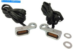 N[p[c hbOXyV[LEDnho[}[J[CgiNW /Ao[Yj Drag Specialties LED Handlebar Marker Lights (Chrome w/ Amber Lens)