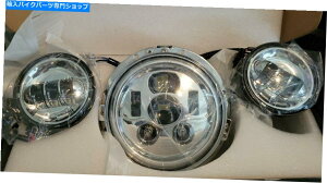 N[p[c VChrome 7 "LED Halo DayMakerwbhCg+ubN4.5 ''pXAtHOCgn[[ NEW Chrome 7" LED Halo Daymaker Headlight + Black 4.5'' Passing,Fog Light Harley