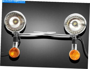 N[p[c }n[hX^[Vo[hXV~bhiCg̃VOiX|bgCgo[ Chrome Passing Signals Spot Light Bar For Yamaha Road Star Silverado XV Midnight
