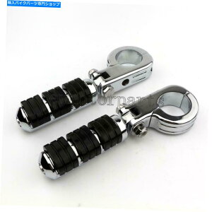 N[p[c NtbgyO1.5 "1 1/2"GWK[ho[̂߂̍HyȎ Chrome Foot Peg Mounts Highway Pegs Footpegs For 1.5" 1 1/2" Engine Guard Bars