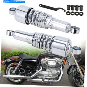 N[p[c yA10.5inAVbNAu\[o[N[267mmEhTXyVtBbgn[[ Pair 10.5in Rear Shock Absorbers Chrome 267mm Round Suspension Fit For Harley
