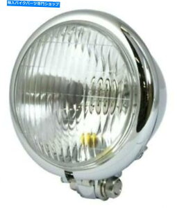 N[p[c I[goCxCcwbhCg5 3/4C`N[{g}Eg[XyV Motorcycle Bates Headlight 5 3/4 Inch Chrome Bottom Mount Euro Special