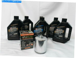 �N���[���p�[�c Hiflofiltro Racing Chrome�I�C���t�B���^�[6�N�H�[�c���[�V���O�I�C��20W-50 VTWIN�I�C���̕ύX HiFloFiltro Racing Chrome Oil Filter 6 Quarts Racing Oil 20W-50 VTwin Oil Change�y���s�A���i�z