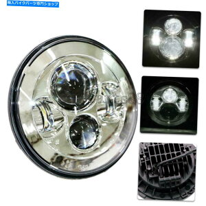 N[p[c Chrome 7 "C`LEDvWFN^[wbhCgnC/[+ʉ߃Cg Chrome 7" inch LED Projector Headlight Hi/Low+Passing Lights For Harley Touring