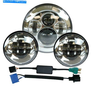 N[p[c 7 "LEDvWFN^[wbhCg+ 4.5"tHOvc[OFXSɃtBbg 7" LED Projector Headlight + 4.5" Fog Lights fits Touring FXS