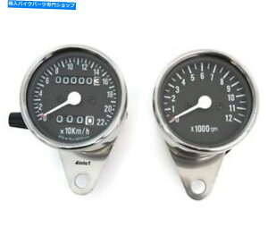 クロームパーツ KMHミニスピードメーター2240:60&タコメータ1:7 - クロム&ブラック KMH Mini Speedometer 2240:60 & Tachometer 1:7 - Chrome & Black