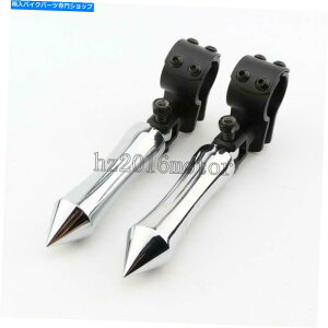 N[p[c N[XpCNtbgyONv́AقƂǂ1 "1-1 / 4"GWK[hI[goC Chrome Spike Foot Pegs Clamps For Most 1" to 1-1/4" Engine Guard Motorcycle