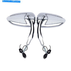 �N���[���p�[�c �n�[���[���[�h�L���O�\�t�g�X�����̂��߂�LED�^�[���M�����t���Ă���N�����I�[�g�o�C�̃~���[ Chrome Motorcycle Mirrors With LED Turn Signal For Harley Road King Softail Slim�y���s�A���i�z