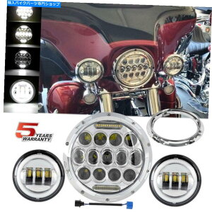 N[p[c }nCX^[x`[XVZ1300̂߂7 "C`LEDwbhCgnCgN 7"Inch LED Headlight Passing Lights Chrome For Yamaha Royal Star Venture XVZ1300