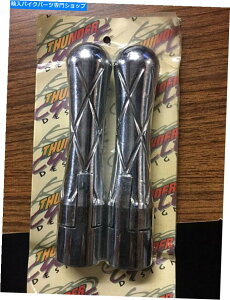 クロームパーツ フットペグクロームサンダーサイクルデザイン交差砂時計ペグ1 " Foot Pegs Chrome Thunder Cycle Designs Crossed Hourglass Pegs 1"
