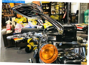 N[p[c Harley Dyna Electra Glide Fatboŷ߂̃N[^[t[X^C̃obN~[ Chrome Motor Flame style rearview mirror For Harley Dyna Electra Glide Fatboy