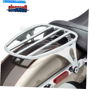 クロームパーツ Harley Suftail Deluxe Heritage 18-21のための黒いクロムソロの座席の荷物バッグの棚 Black Chrome Solo Seat Luggage Bag Rack For Harley Softail Deluxe Heritage 18-21