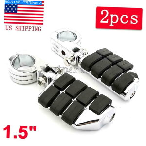 N[p[c 1.5 "38mmN[H̑̃yO̓n[[̂߂̃GWK[hNbVo[}Egx܂܂ 1.5" 38mm Chrome Highway Foot Pegs Rests Engine Guard Crash Bar Mount For Harley