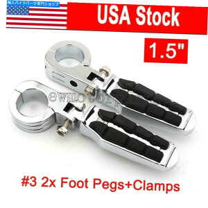 N[p[c I[goC̃yOR̍HNvN1.5C`GWK[h Motorcycle Foot Pegs Mount Highway Footpegs Clamps Chrome For 1.5" Engine Guard