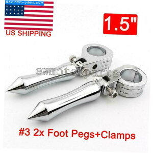 N[p[c Harlele 1 1/2 "1.5"GWK[ho[̂߂Chrome HighwayXpCNPEGtbgyO}Eg Chrome Highway Spike Peg Foot Pegs Mount For HARLEY 1 1/2" 1.5" Engine Guard Bar