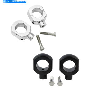 N[p[c 2 ''anho[CU[NvtBbgn[[X|[cX^[\tgubN/N 2'' Diameter Handlebar Riser Clamp Fit For Harley Sportster Softail Black/Chrome