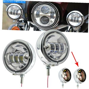 N[p[c 4.5 "tHOvLEDI[goC⏕vʉ߂I[goCn 4.5" Fog Lights LED Motorcycles Passing Auxiliary Lamps W/ Bracket for Harley US