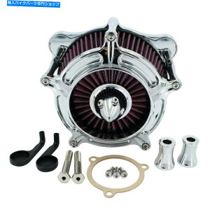 N[p[c Harley Touring Fltrx Tri Glidê߂̃NXpCNGAN[i[ێtB^[ Chrome Spike Air Cleaner Intake Filter For Harley Touring FLHT FLTRX Tri Glide