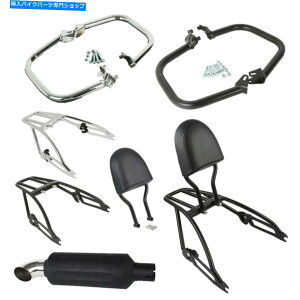 N[p[c n[[Xg[ĝ߂̃GWK[hrCו|׏dobNXgtBbgXG500 750 15+ Engine Guards Exhaust Luggage Rack Backrest Fit For Harley Street XG500 750 15+
